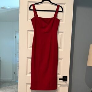 NWT Cinq à Sept Striking Red Midi Dress